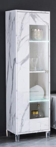 Product photograph of Vittoria White Italian 1 Door Vitrine from Choice Furniture Superstore.